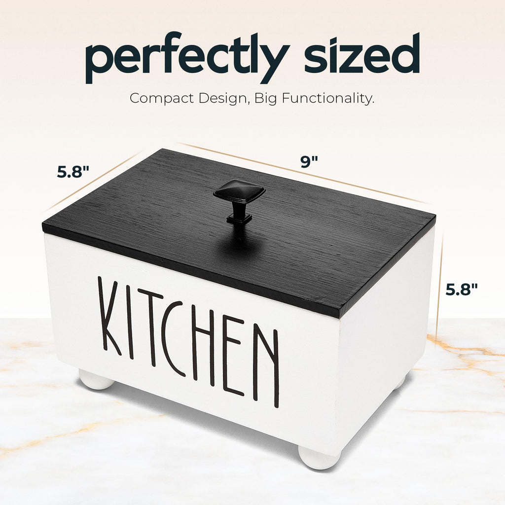 Solid Wood Kitchen Storage Bin with Lid X99238