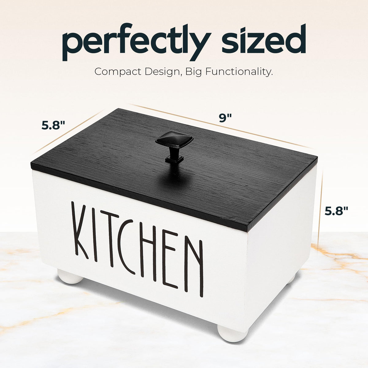 Solid Wood Kitchen Storage Bin with Lid X99238