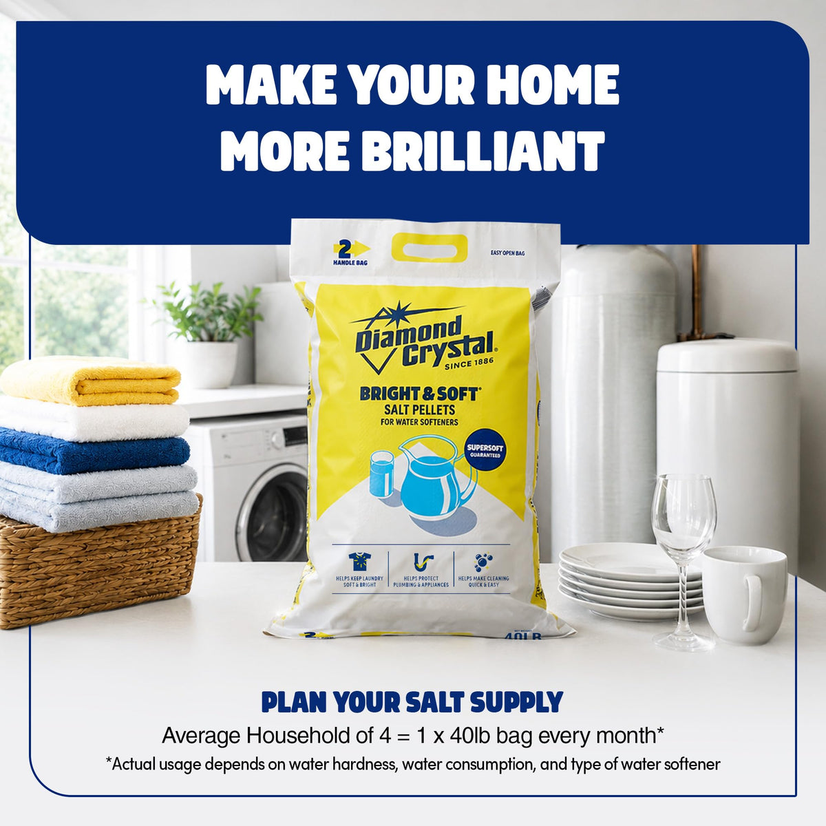 3 Pack Water Softener Salt Pellets, 40 Pounds A614