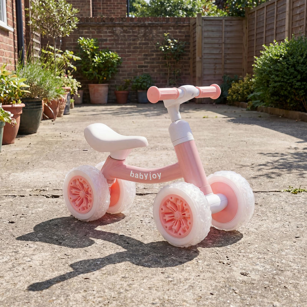 4 Wheels Toddler Balance Bike with Adjustable Handlebar & Seat Y45469