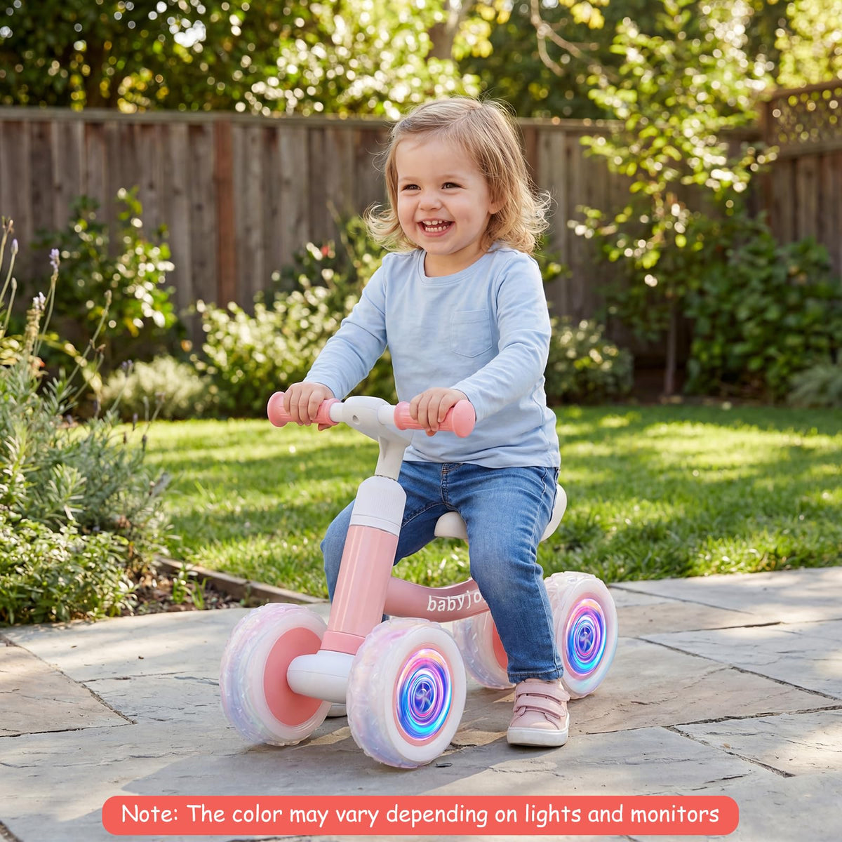 4 Wheels Toddler Balance Bike with Adjustable Handlebar & Seat Y45469