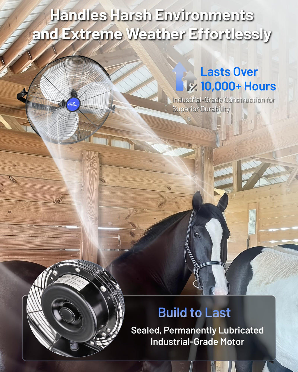 20" Variable Speed Indoor/Outdoor Fan, 4650 CFM, Black B7936