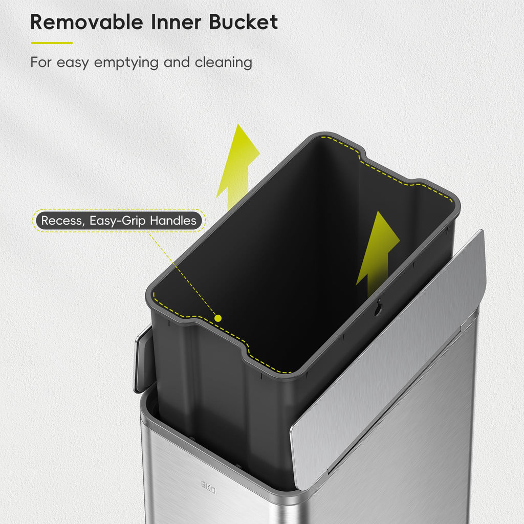 50L Stainless Steel Slim Step Trash Can G3329