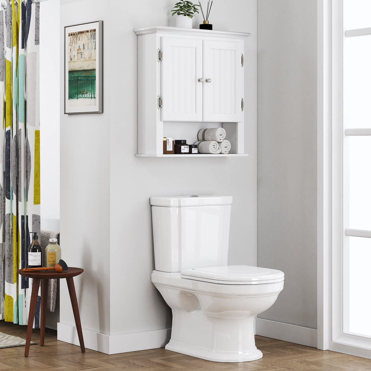 White Wall-Mounted Bathroom Cabinet F4707