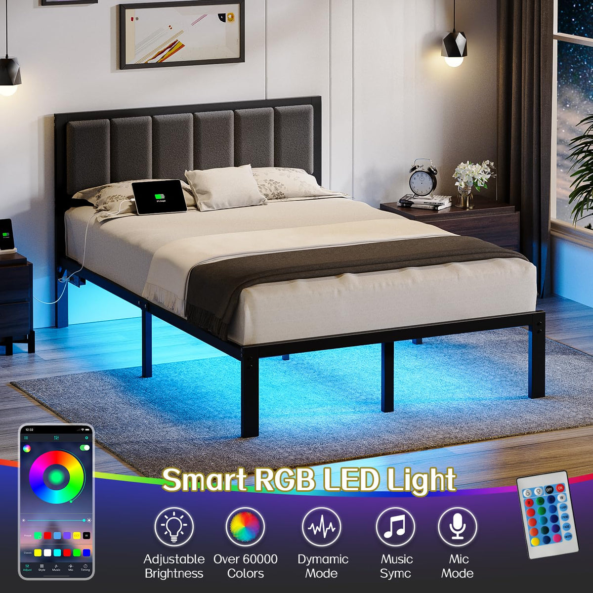 Full Bed Frame with Headboard D46518