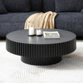 Matt Black Round Nesting Wood Coffee Table O26207