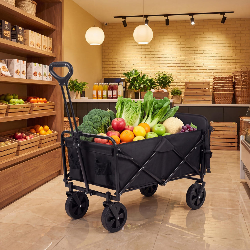 Large Dog Wagon Cart with Canopy, All-Terrain Wheels, Ramp Tailgate G209106
