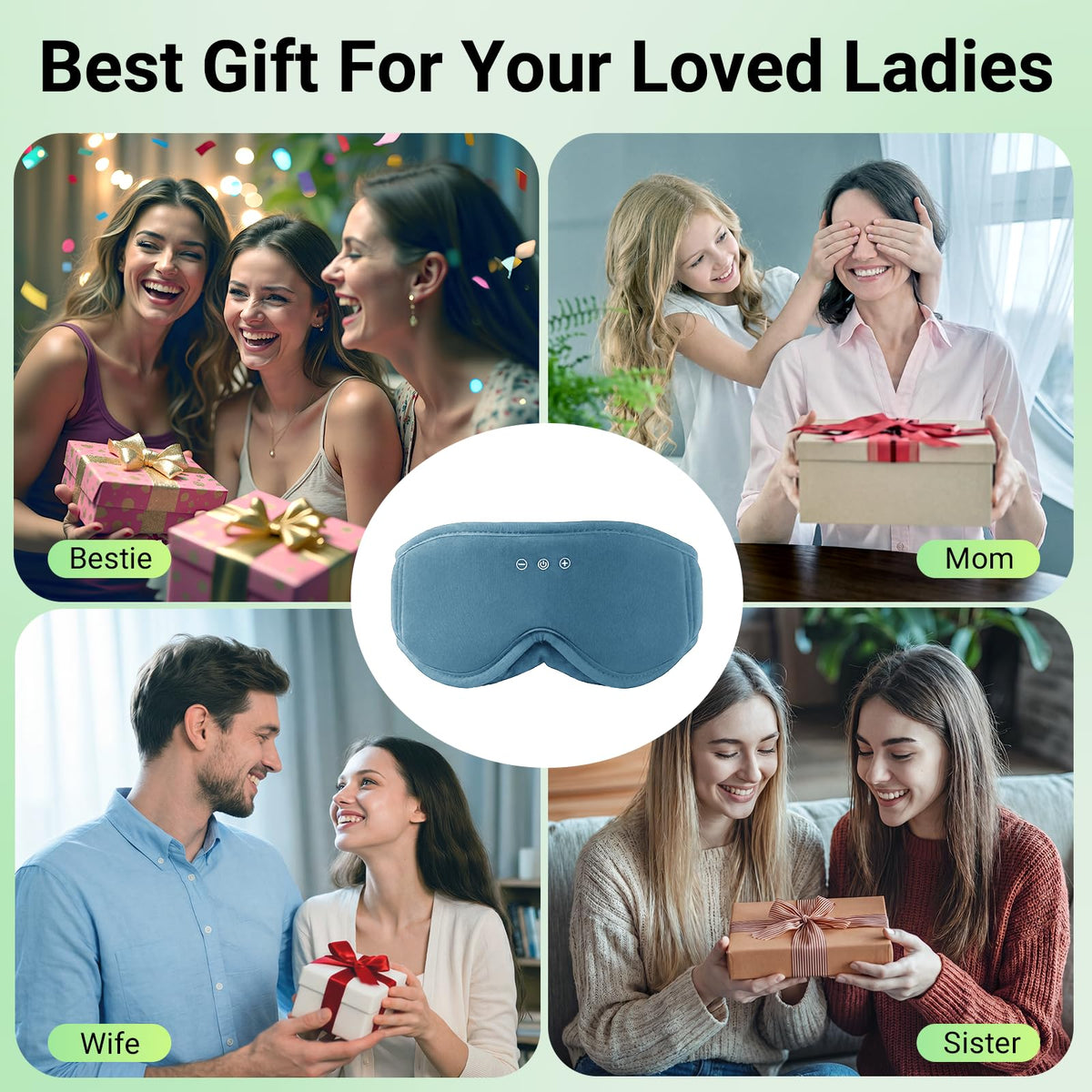 Bamboo Cotton Sleep Mask with Bluetooth Headphone U17639