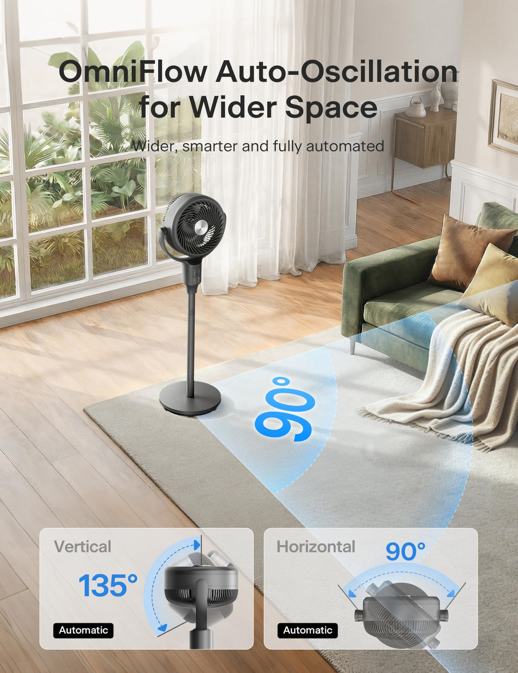Grey Air Circulator Fan with Remote S246
