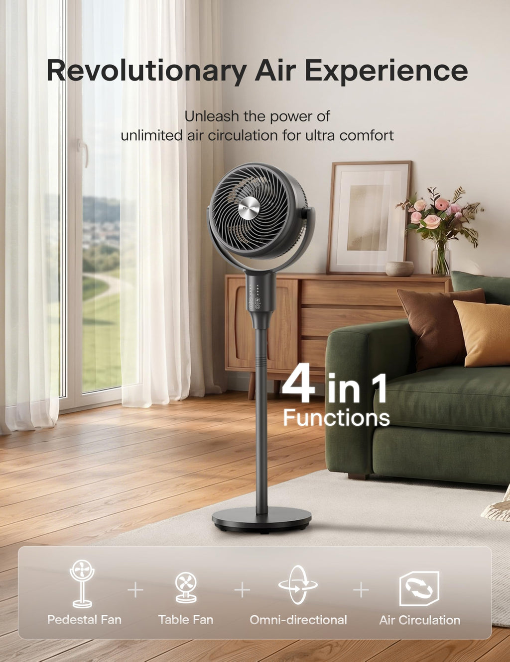 Grey Air Circulator Fan with Remote S246