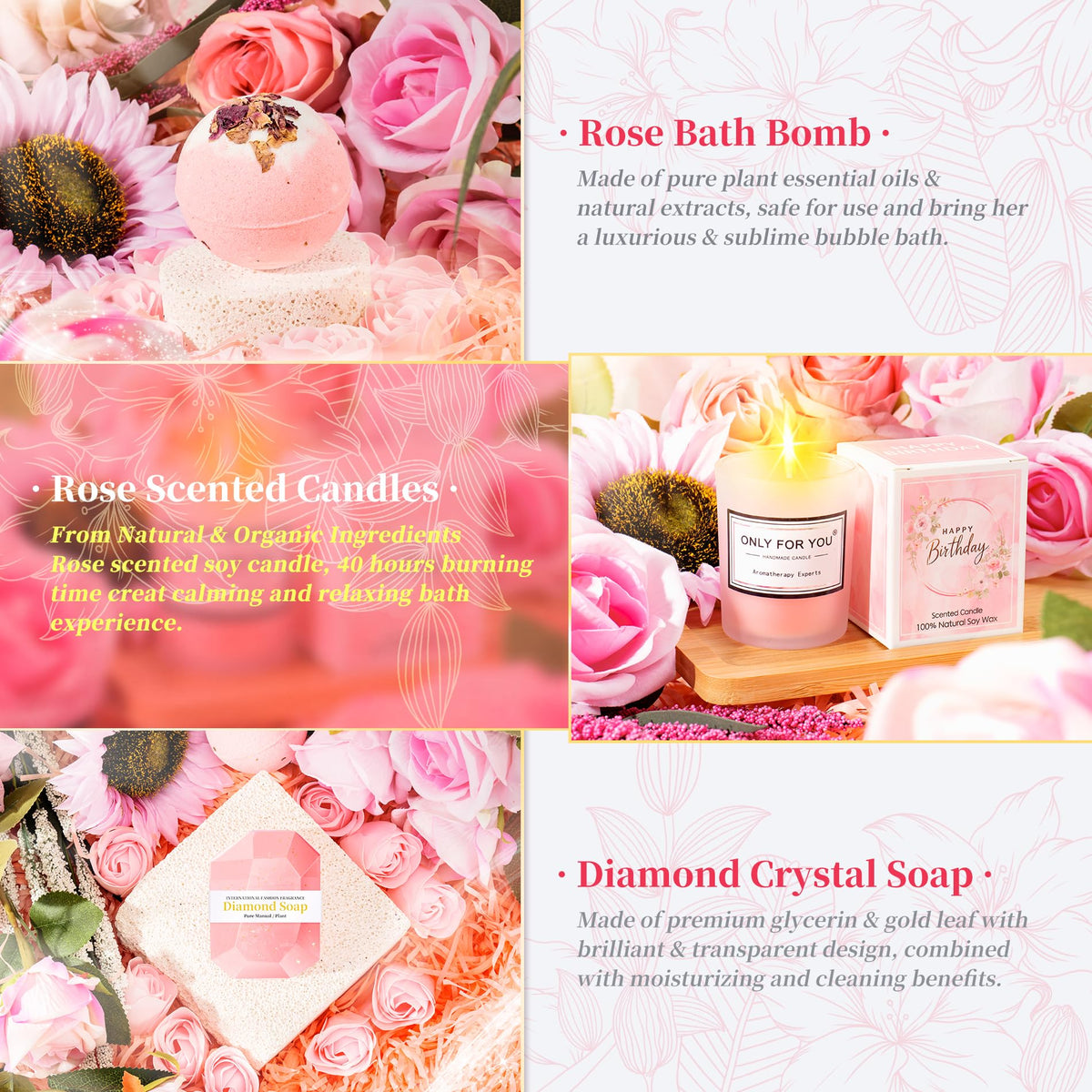 Pink 15 Pc Self Care Spa Gift Set B465