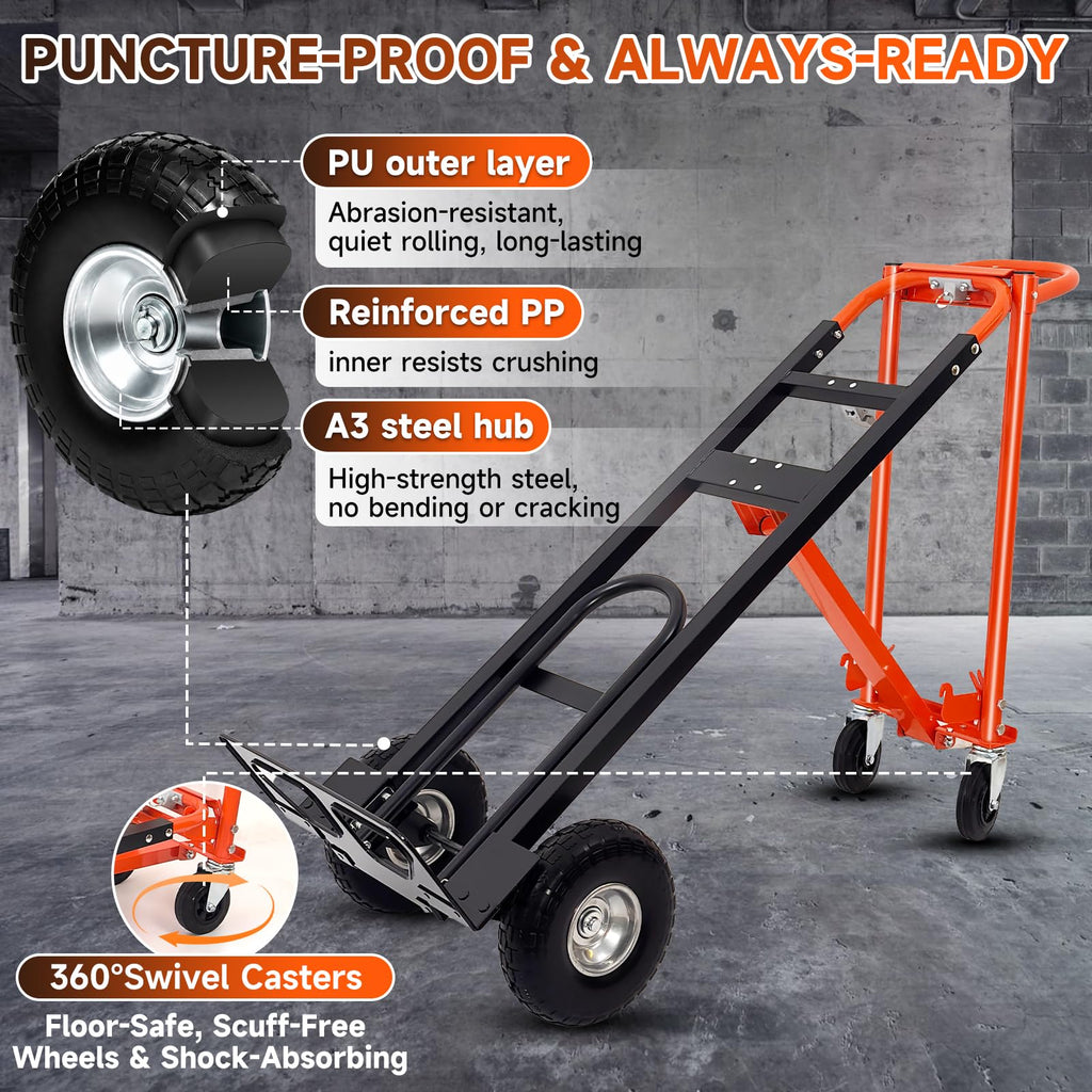 Heavy Duty Convertible Hand Truck with Wheels D605943