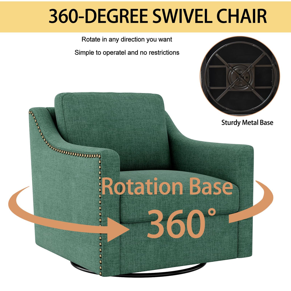 Swivel Accent Chair Set of 2 Green Armchair L35790
