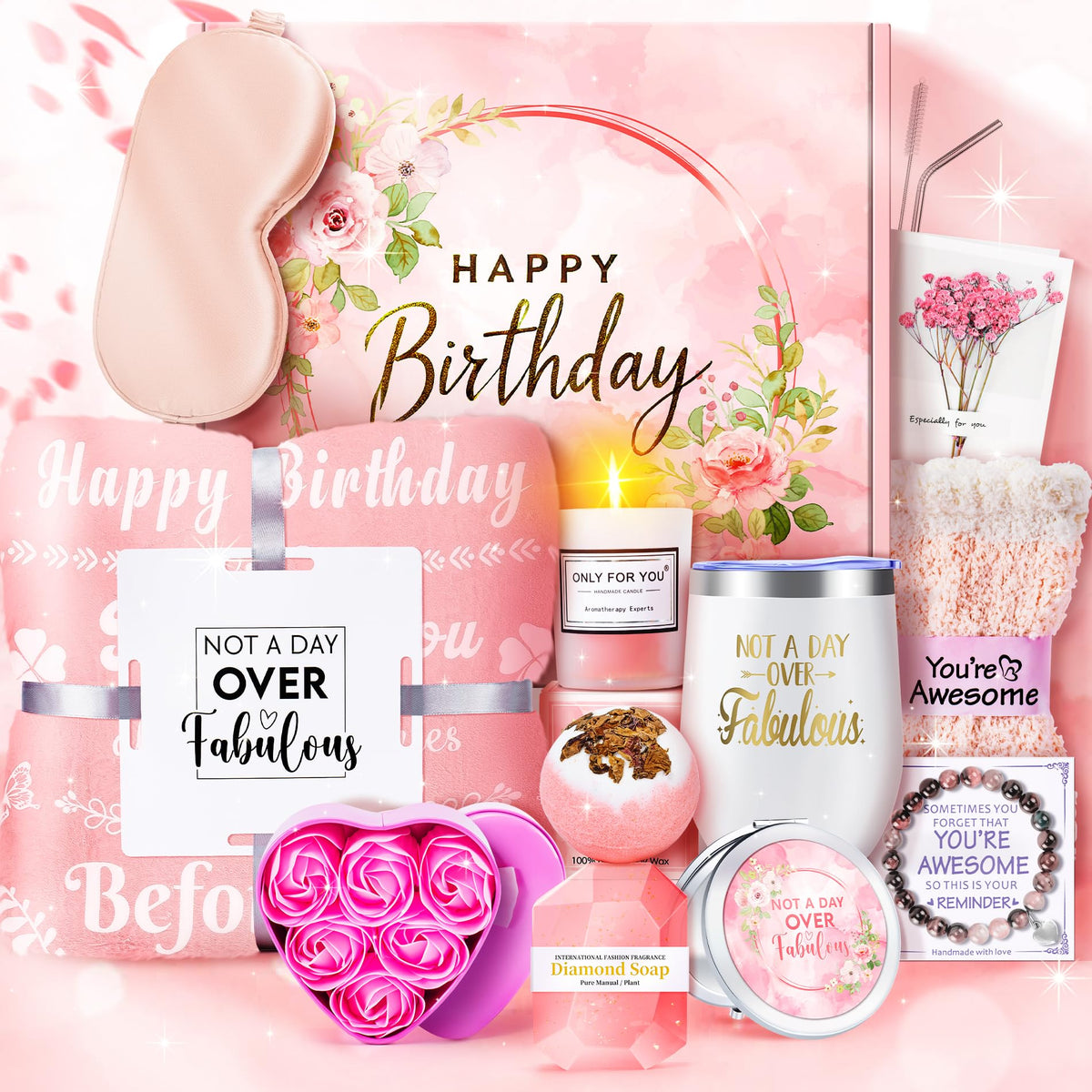 Pink 15 Pc Self Care Spa Gift Set B465