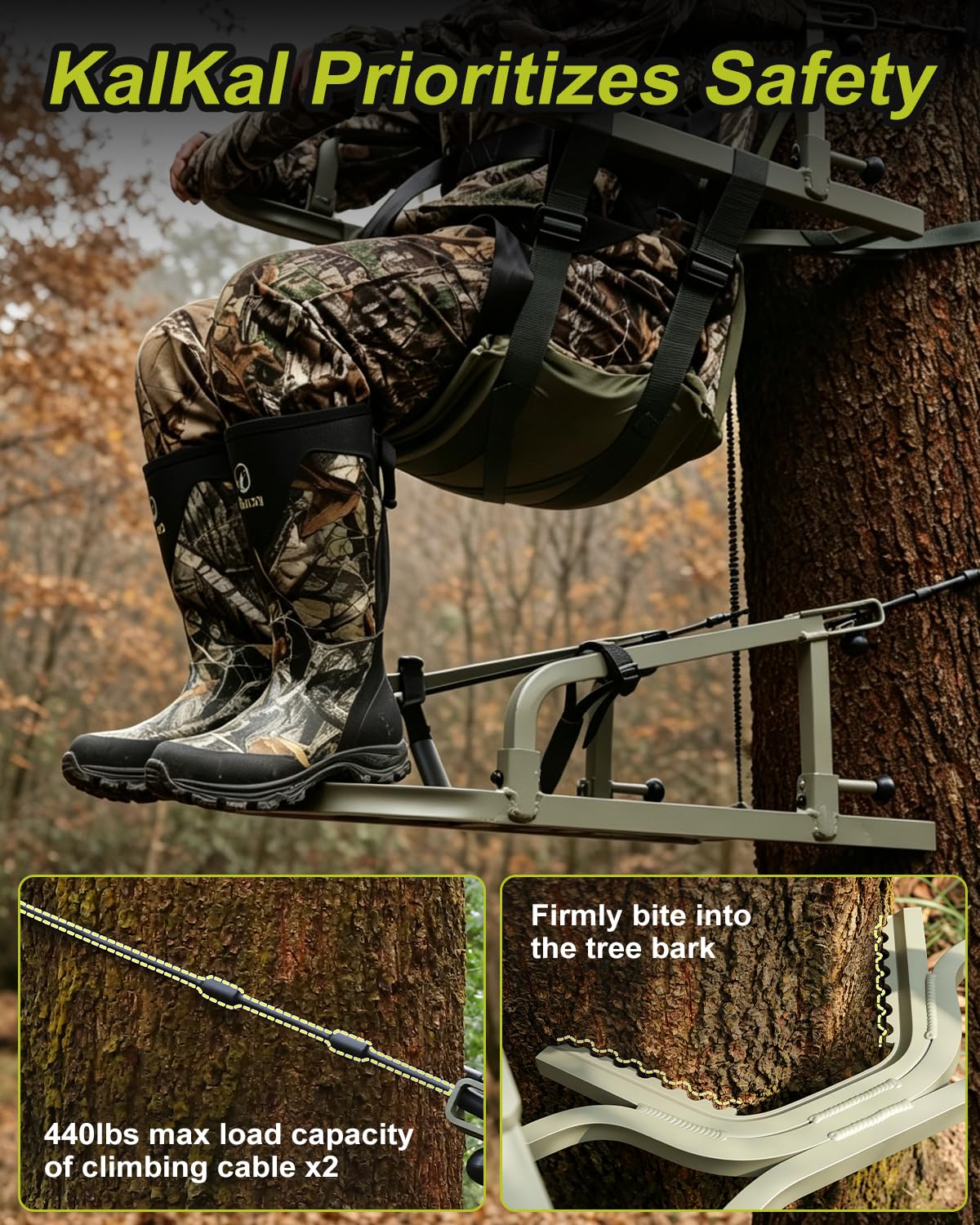 Climbing Tree Stand with Harness and Camo Seat Cushion K948227