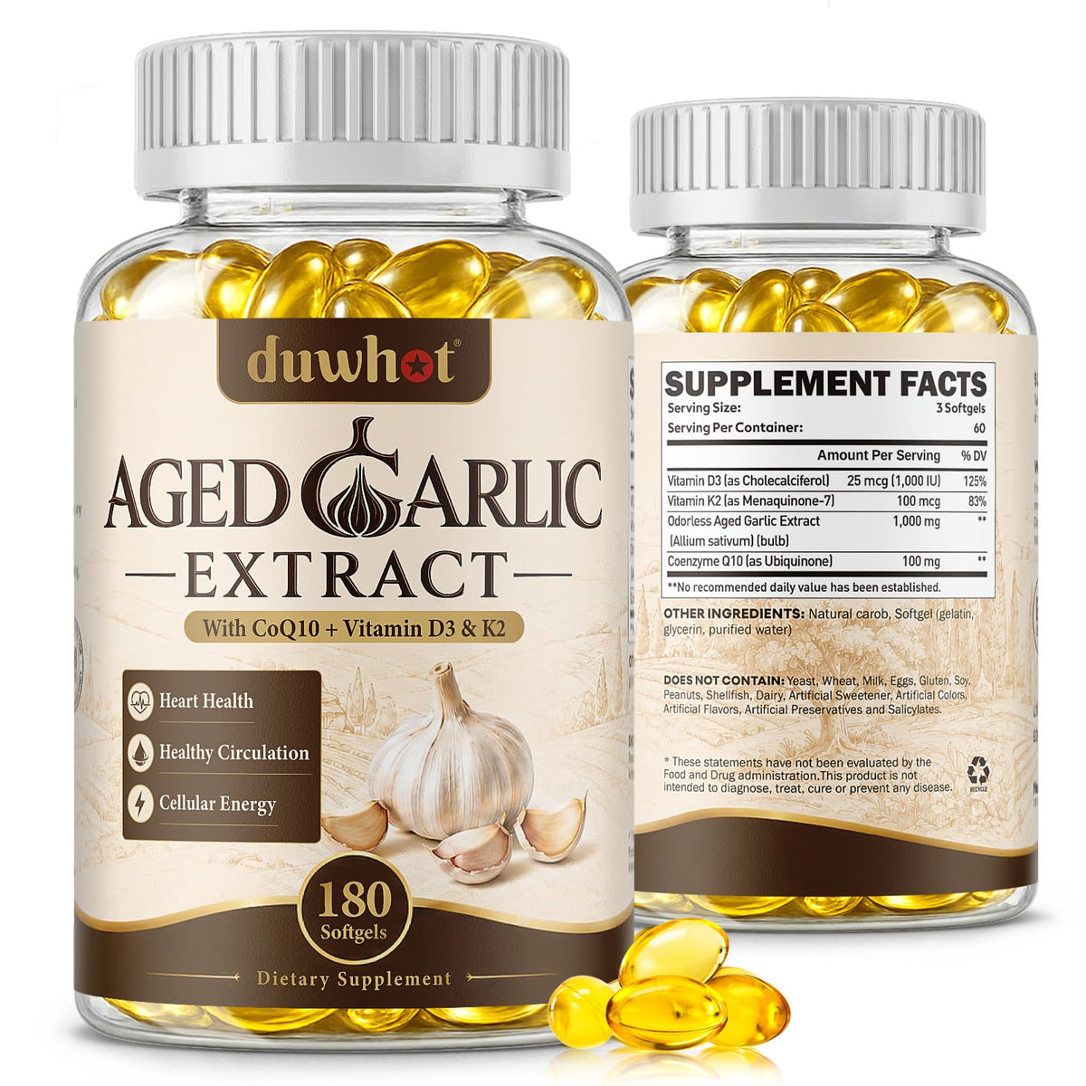 Aged Garlic Extract Capsules, 180 Softgels K17524