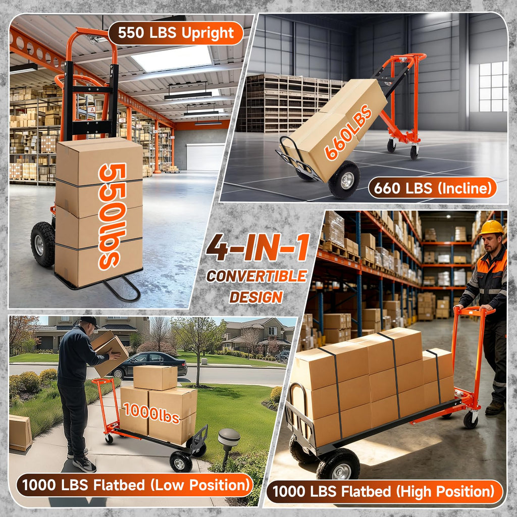 Heavy Duty Convertible Hand Truck with Wheels D605943