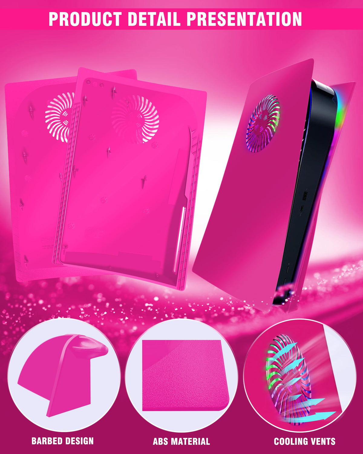 Nova Pink Vented Faceplate for PS5 Disc Edition W799451