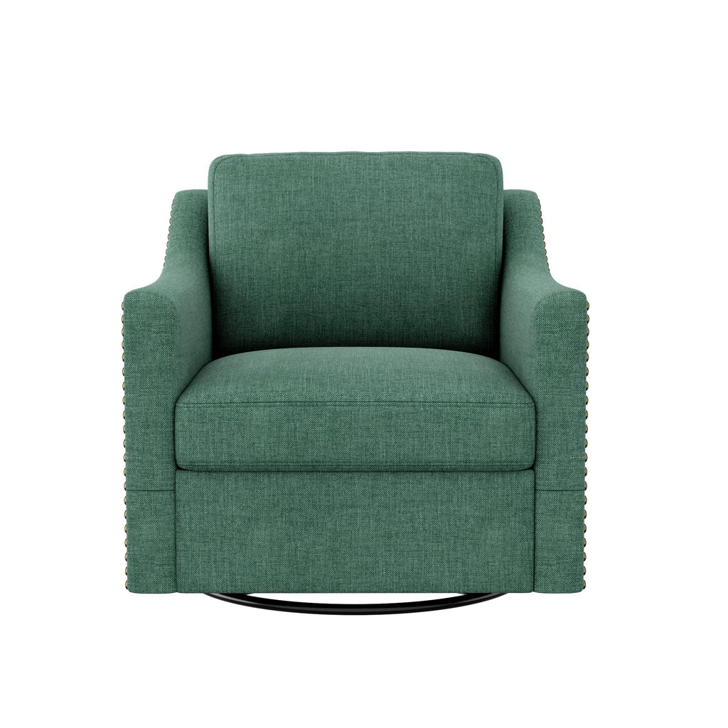 Swivel Accent Chair Set of 2 Green Armchair L35790