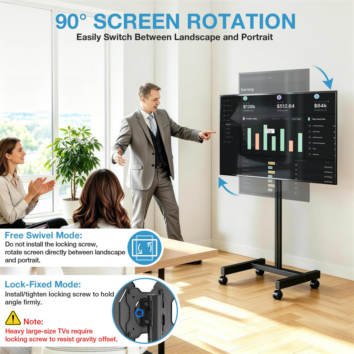 Rolling TV Stand for 13-50 Inch TVs I18981