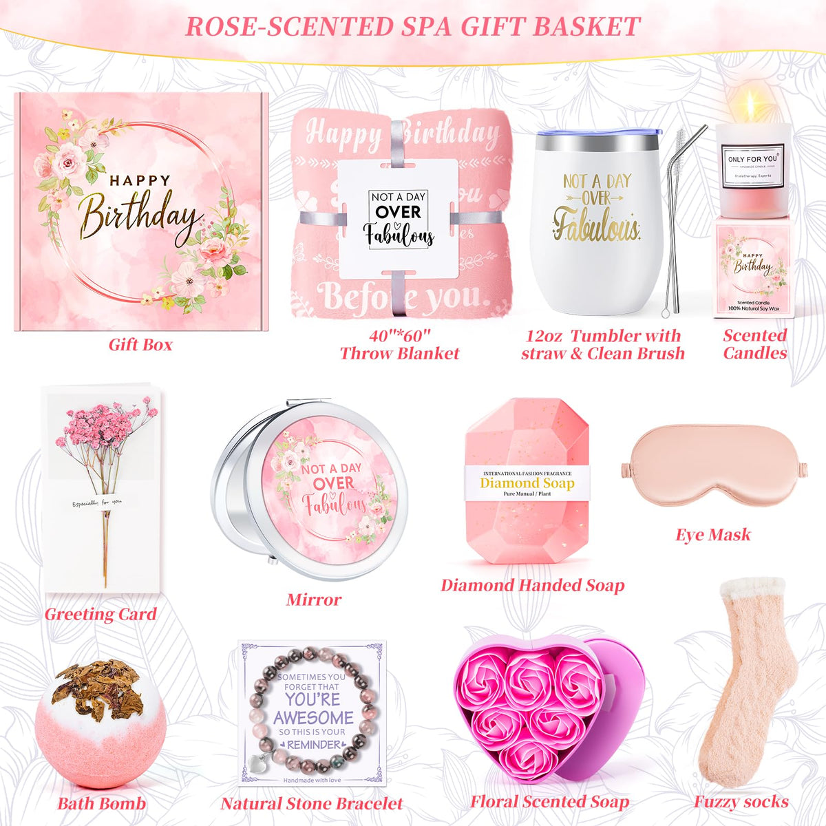 Pink 15 Pc Self Care Spa Gift Set B465