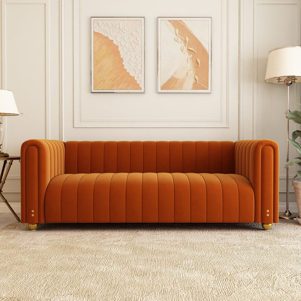 Velvet Sofa Set with Gold Metal Legs I922