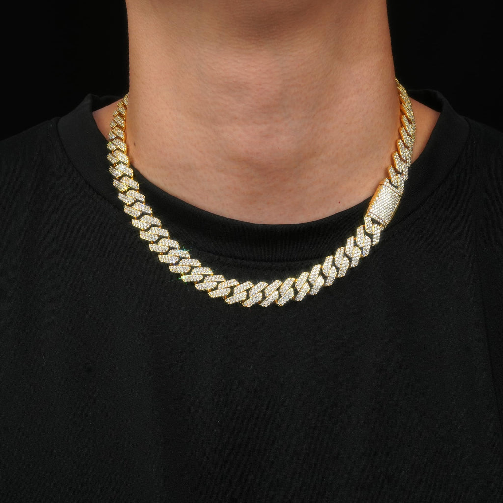 Miami Cuban Link Chain with 5A CZ 18K Gold Plated R149