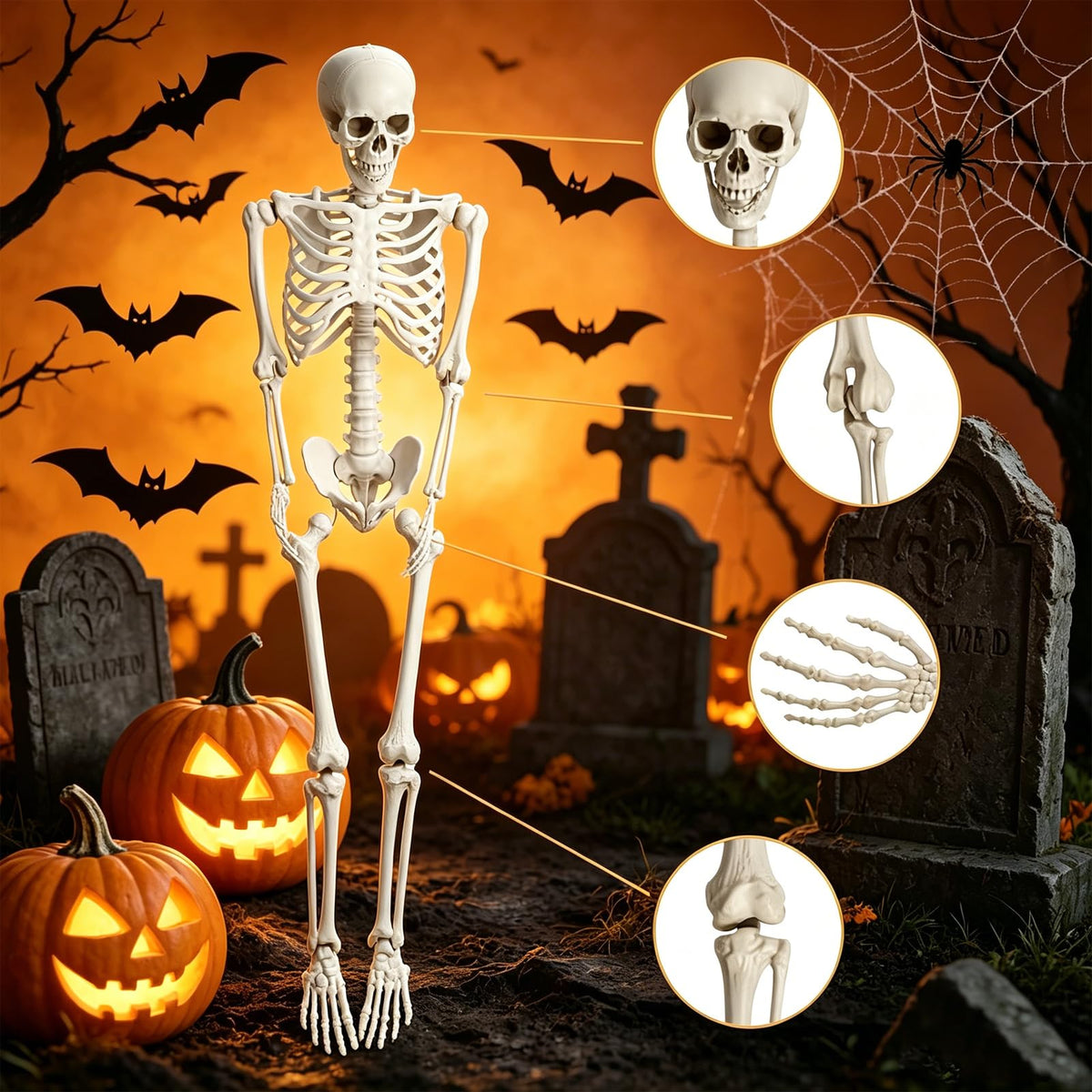 5.4FT Life Size Skeleton with Movable Joints F760