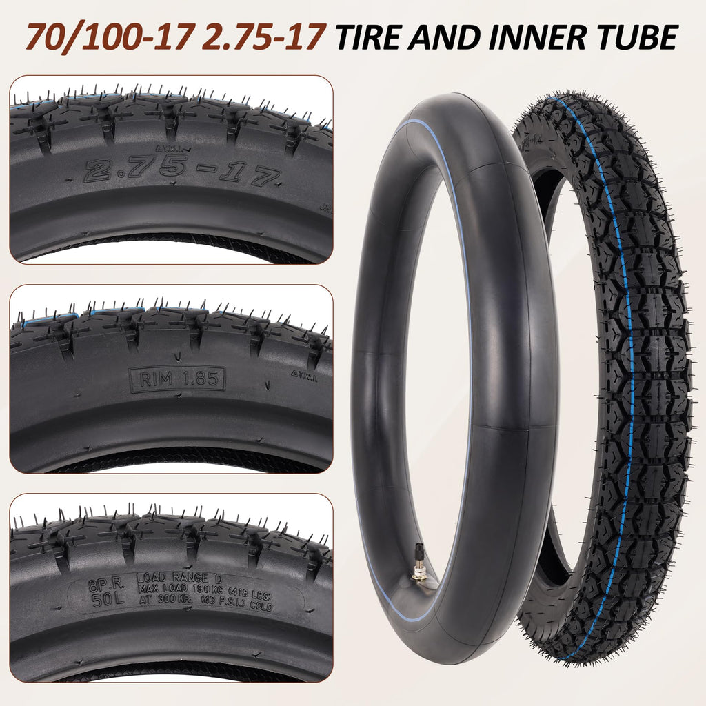 70/100-17 Tire and Inner Tube Set G836