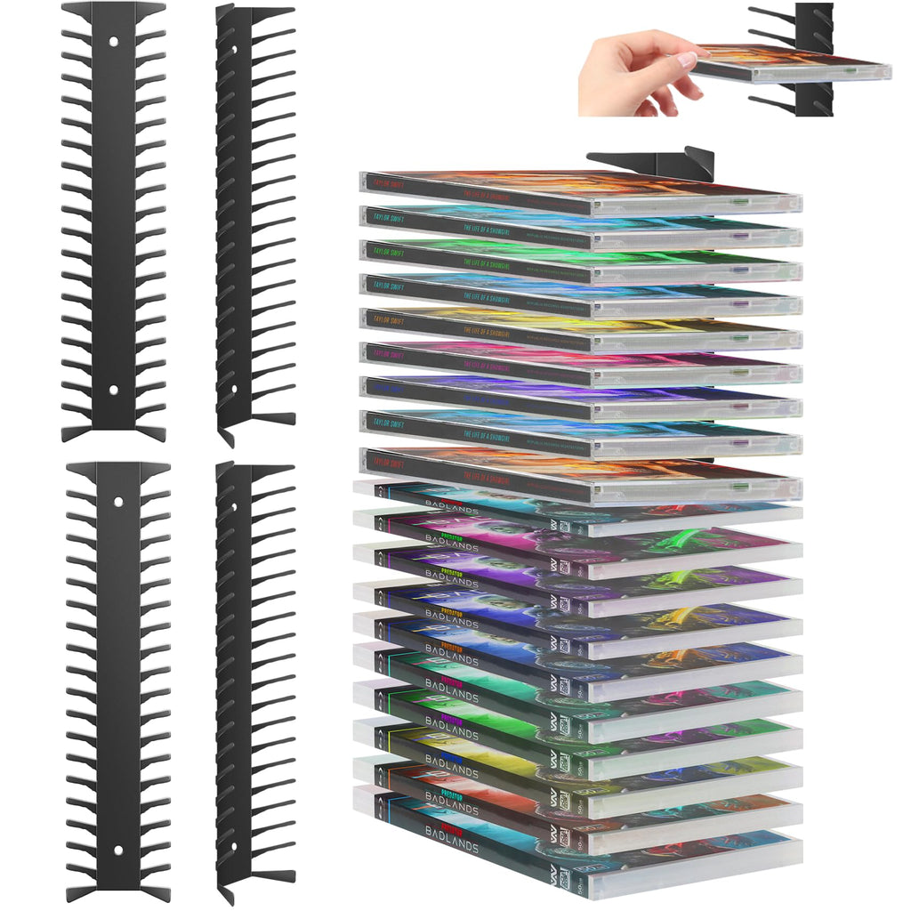 4 Pack Wall Mount Metal DVD Shelf S8439