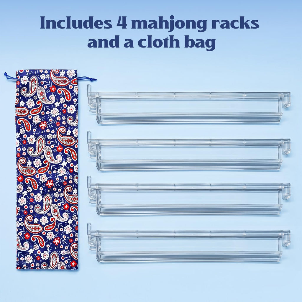 Clear Mahjong Racks with Pushers, 4-Pack U6330