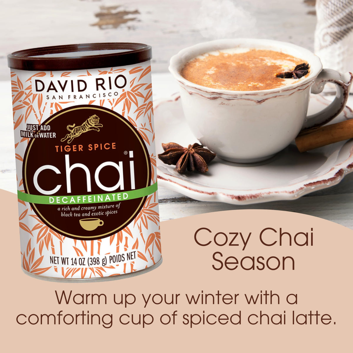 Decaffeinated Chai Tea Latte Mix, 14 Oz Z7131