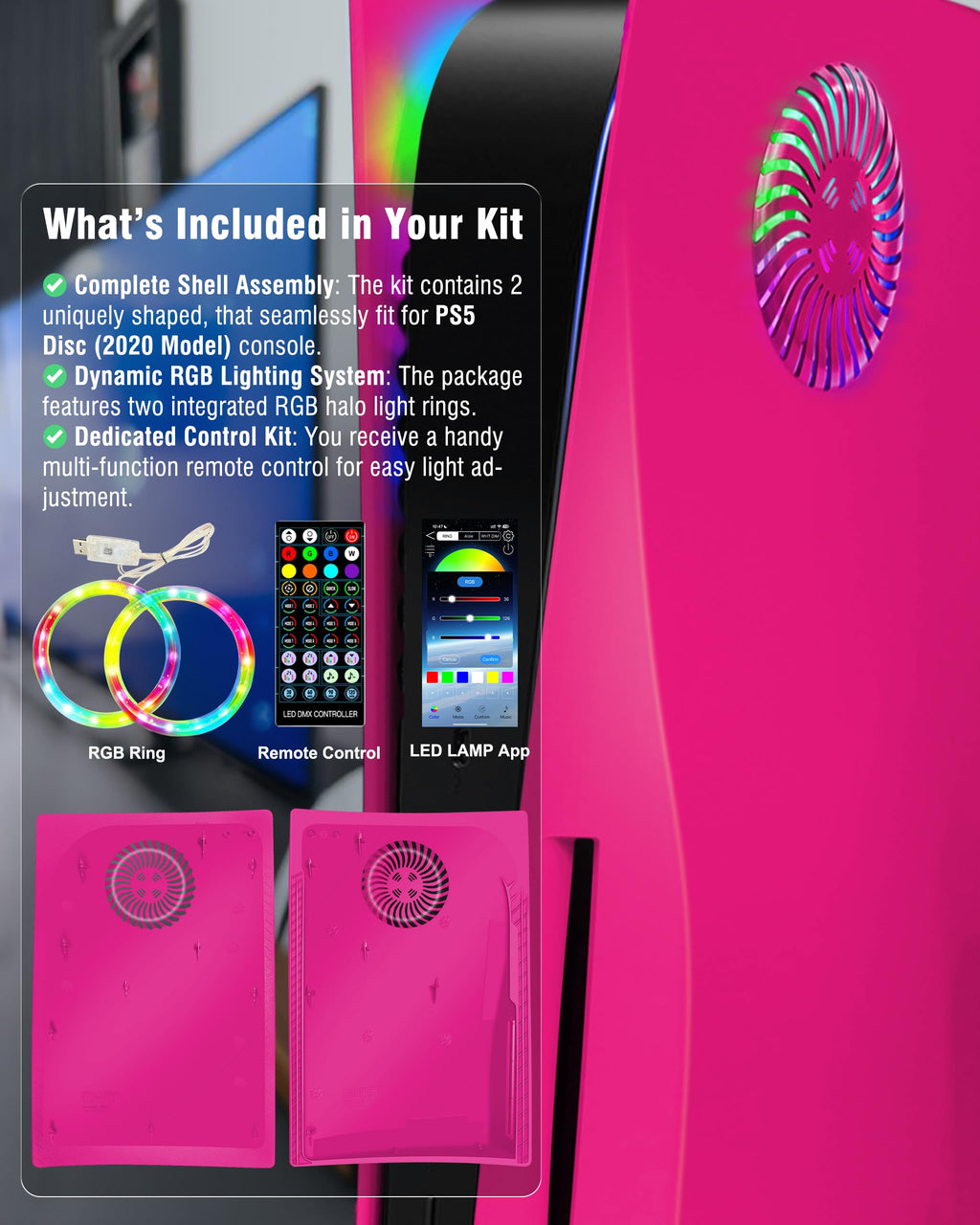 Nova Pink Vented Faceplate for PS5 Disc Edition W799451