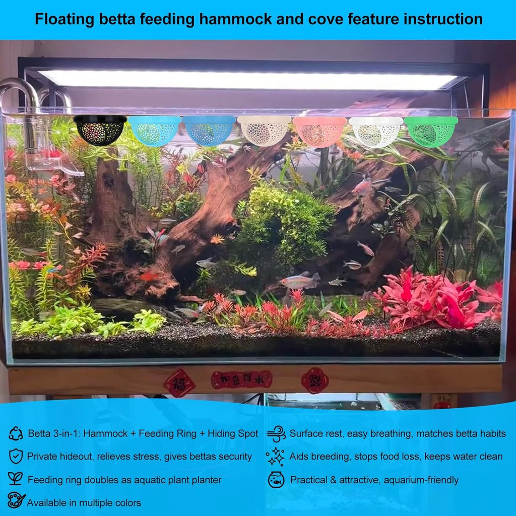 White Floating Betta Fish Hammock Bed and Hide Cave H102627