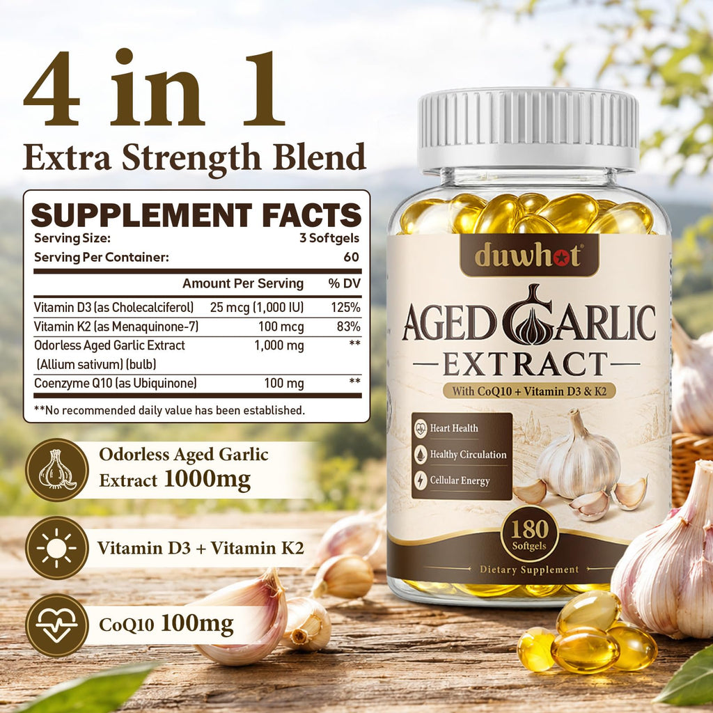 Aged Garlic Extract Capsules, 180 Softgels K17524