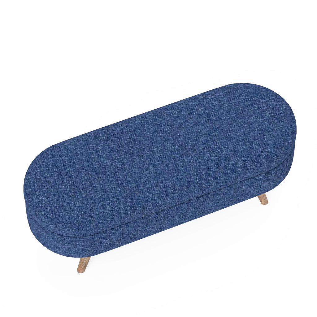 Oval Storage Bench with Rubber Wood Legs P78576