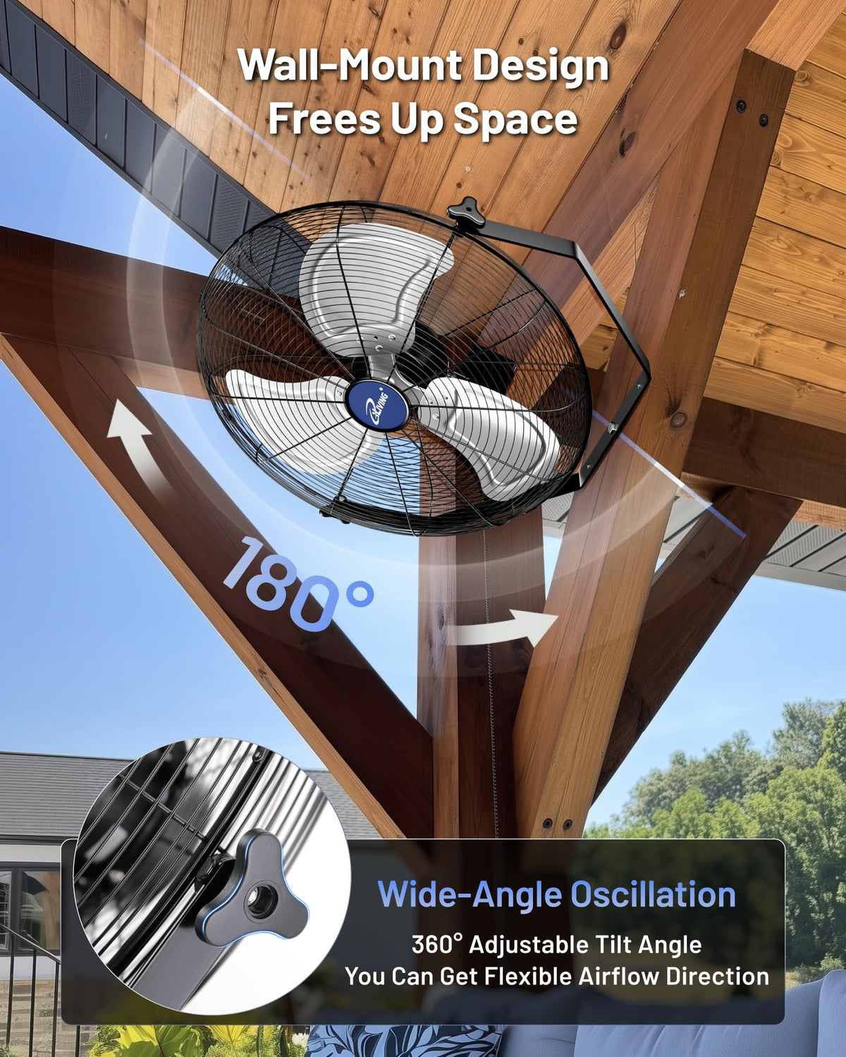 20" Variable Speed Indoor/Outdoor Fan, 4650 CFM, Black B7936