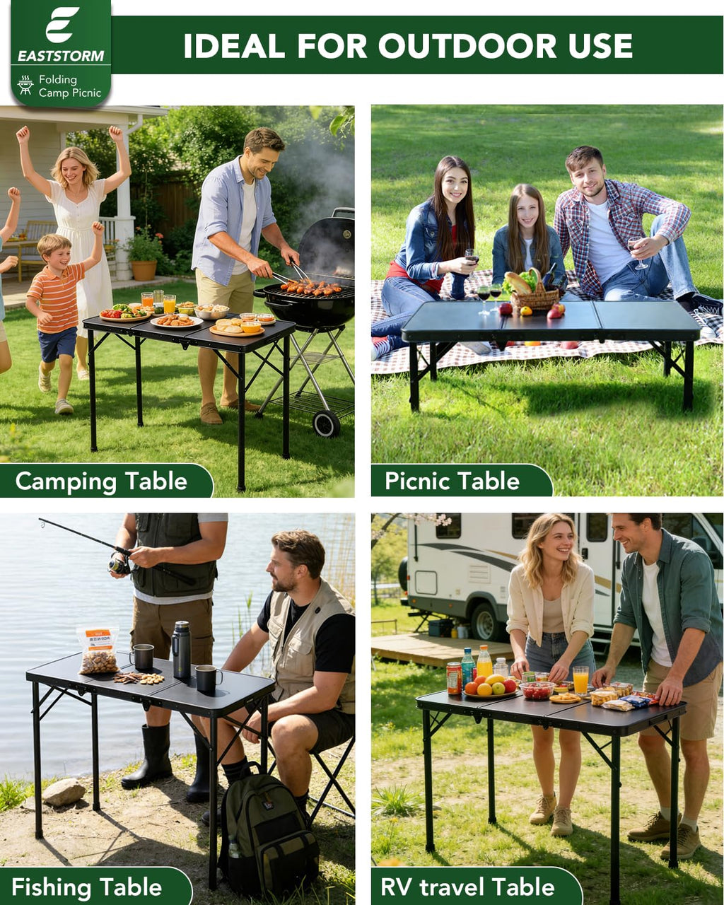 Small Folding Camping Table Black X520603