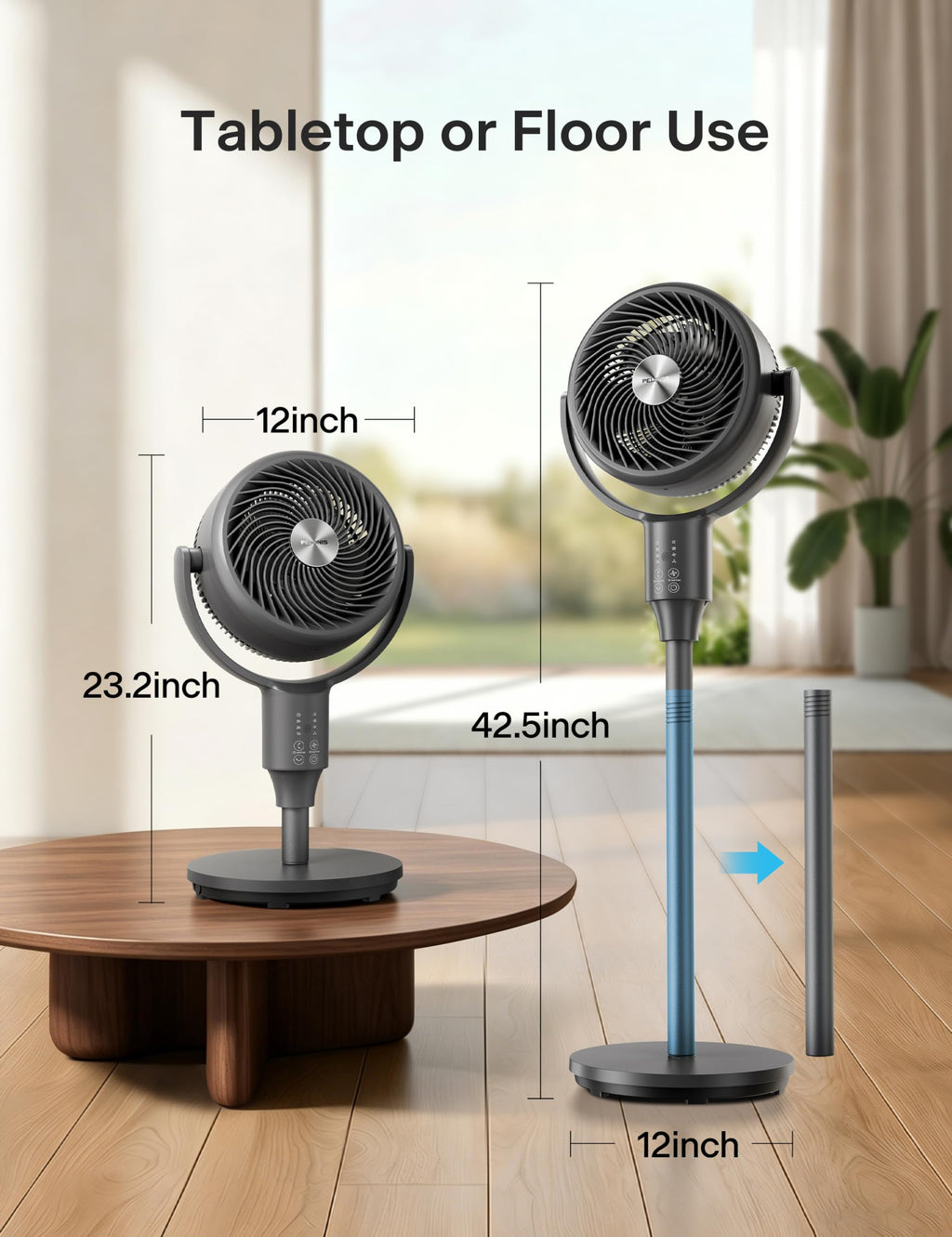 Grey Air Circulator Fan with Remote S246