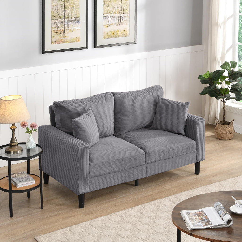 Light Gray Upholstered Loveseat Sofa X885
