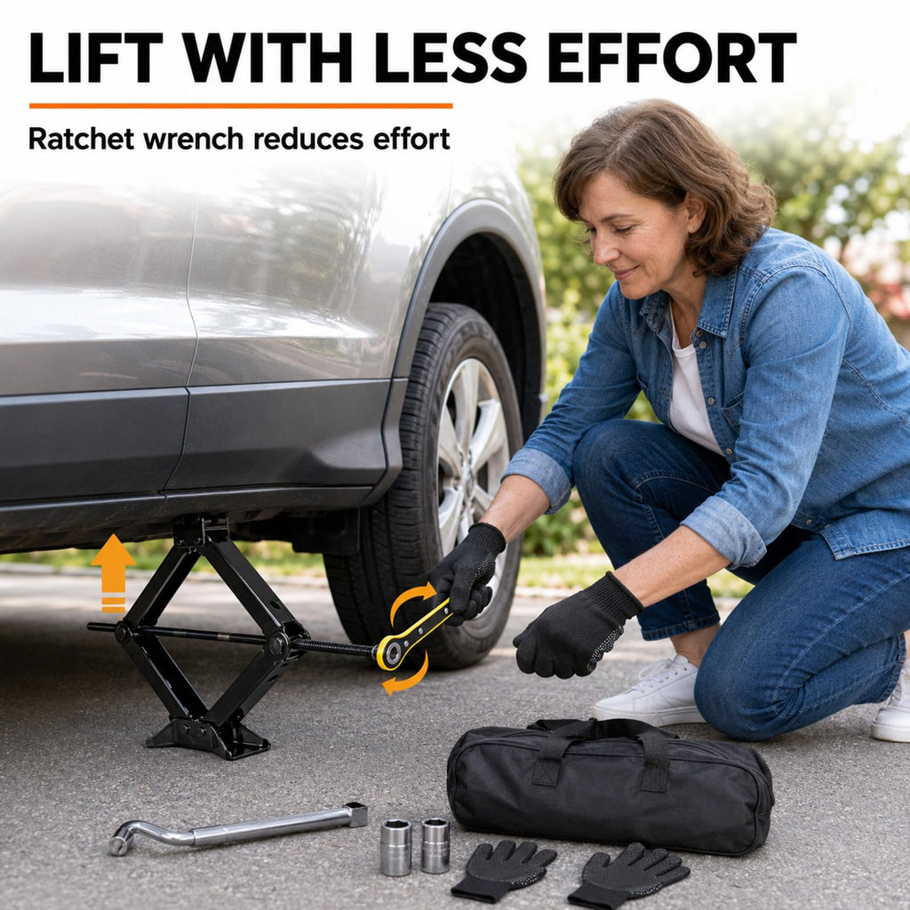3 Ton Scissor Car Jack Kit with Ratchet Wrench A726215