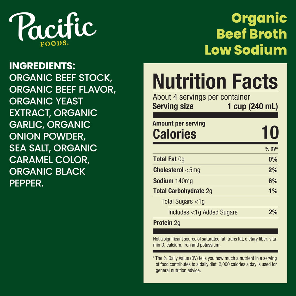 Low Sodium Organic Beef Broth 32 oz 12 Pack S961225