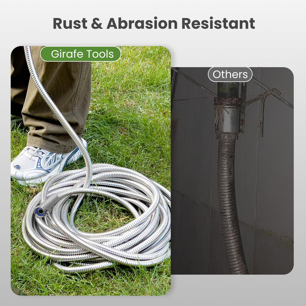 100ft Stainless Steel Garden Hose with Spray Nozzle G362770