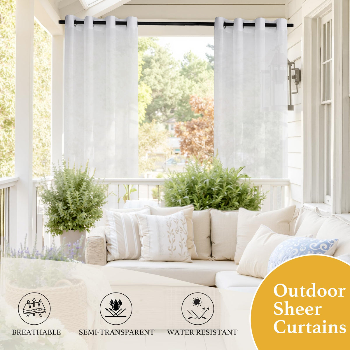 Waterproof Semi-Sheer Outdoor Curtains Q775108