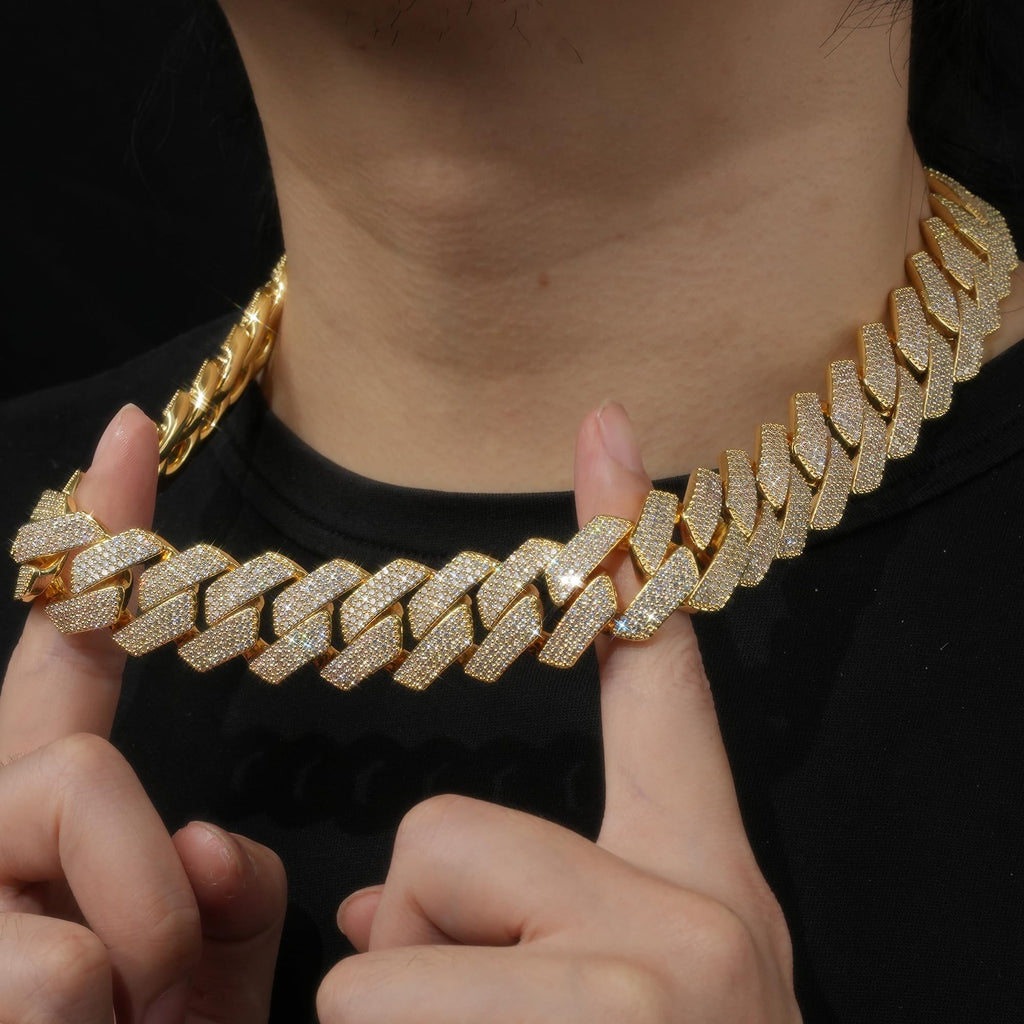 Miami Cuban Link Chain with 5A CZ 18K Gold Plated R149