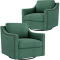 Swivel Accent Chair Set of 2 Green Armchair L35790