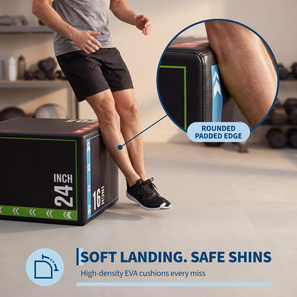 3 in 1 Plyometric Jump Box with Non-Slip Surface F7767
