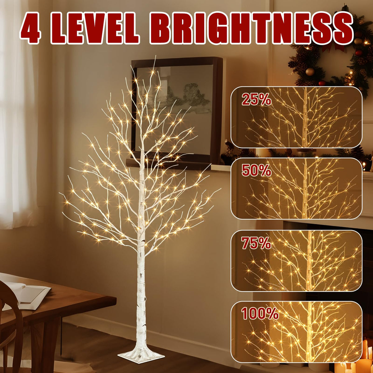 6ft Lighted Birch Tree V422317