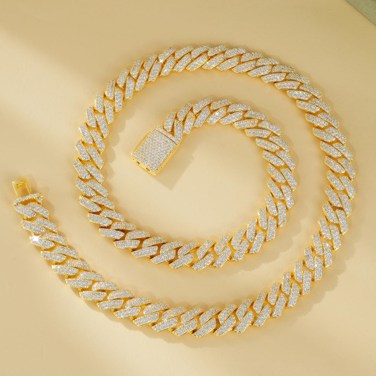 Miami Cuban Link Chain with 5A CZ 18K Gold Plated R149