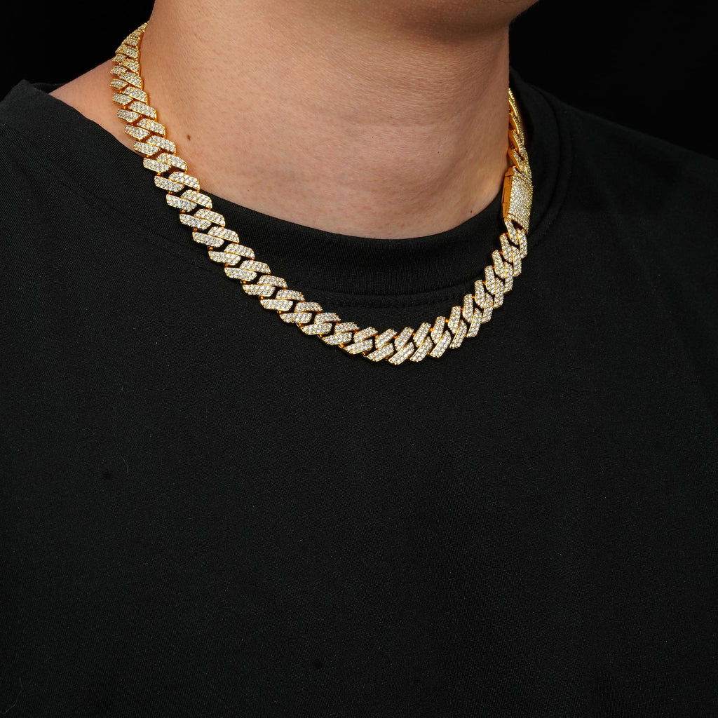Miami Cuban Link Chain with 5A CZ 18K Gold Plated R149